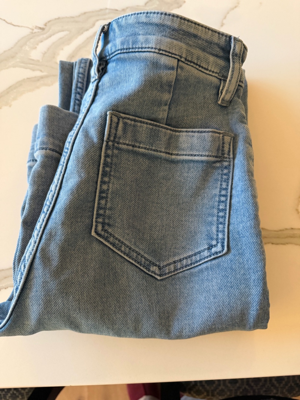 Faherty Stretch Terry High Rise Wide Leg Front Patch Pocket Jeans- Size 24 - Picture 9 of 9